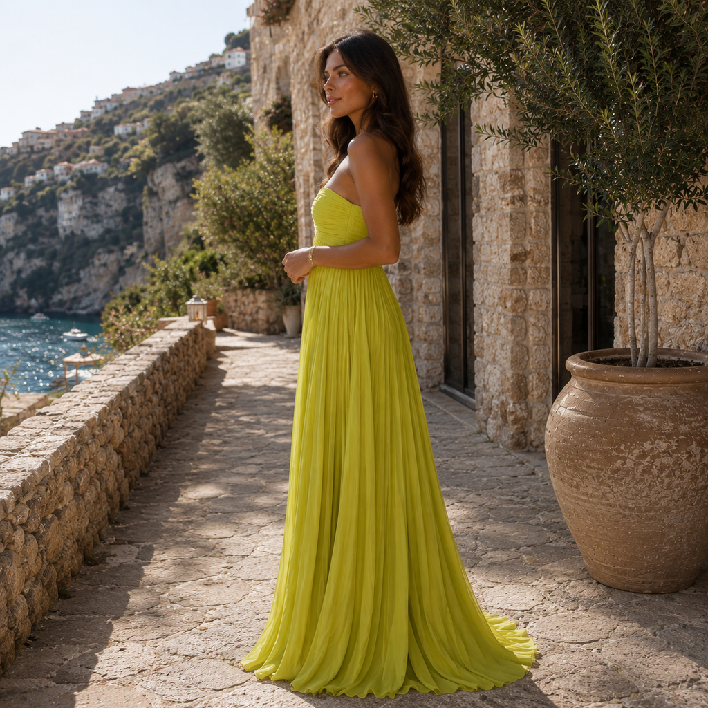 Vestido Julia™ -  Elegancia Mediterránea que Ilumina tu Presencia
